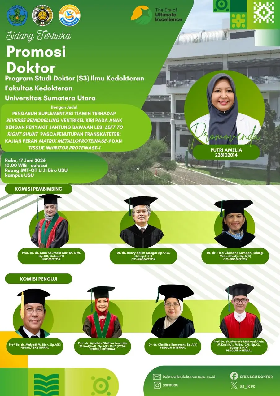 Sidang Promosi Doktor Dr. dr. Putri Amelia, M.Ked(Ped), Sp.A, Subsp.Kardio(K)